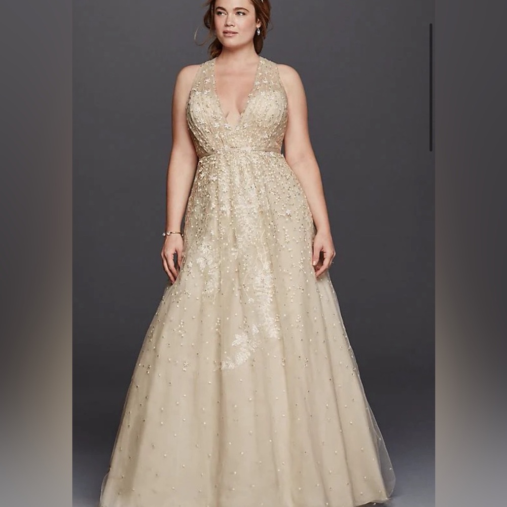 Melissa Sweet Floral Wedding Dress with V-Neckline 8MS251151